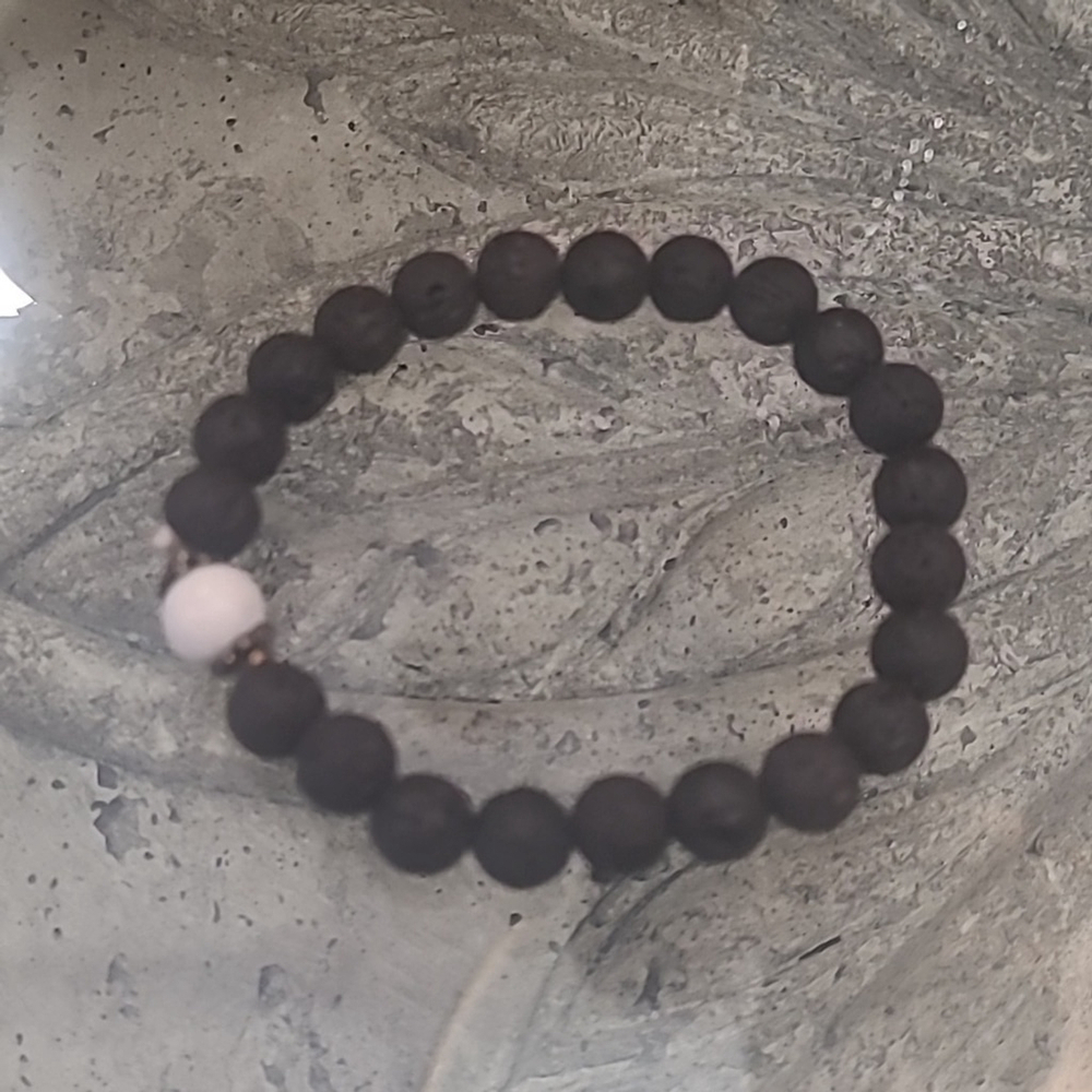 Black Lava Obsidian Natural Healing Crystal Chakra Divine Aura Bracelet